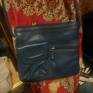 Tignanello blue leather bag